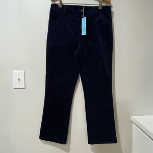 NWT Draper James Navy Micro Corduroy Bootcut Pants Reese Witherspoon Winter Cold